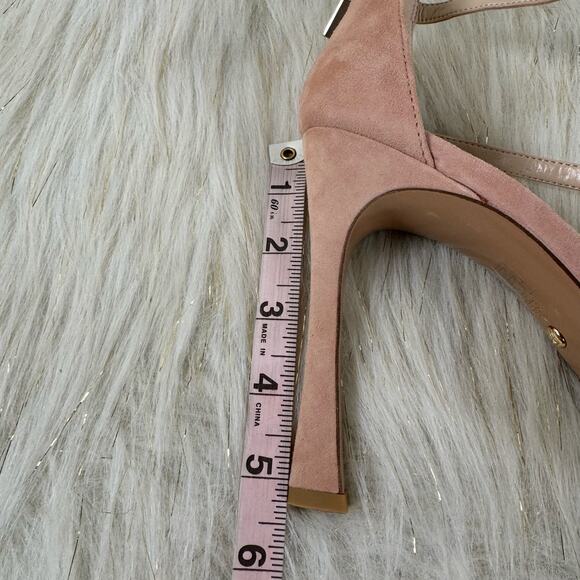 NEW Pelle Mode Womens Neela Blush Kid Suede Leather Platform Strappy Heels 10 - Picture 7 of 9